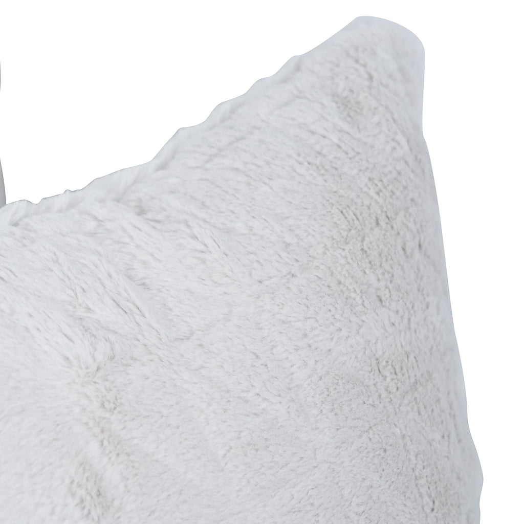 Blazing Needles Square Faux Fur Throw Pillow, 17", Upton Natural