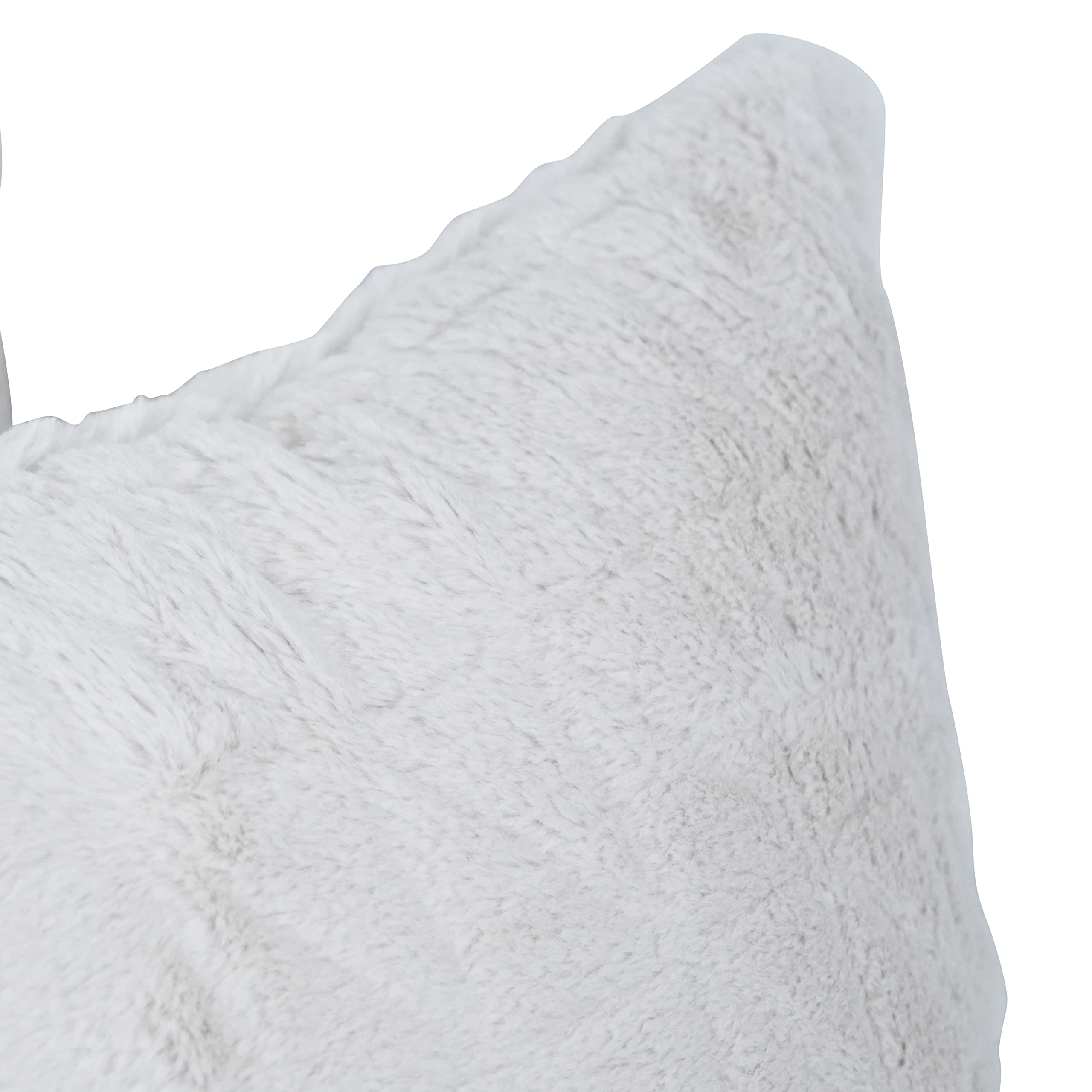 Blazing Needles Square Faux Fur Throw Pillow, 17", Upton Natural