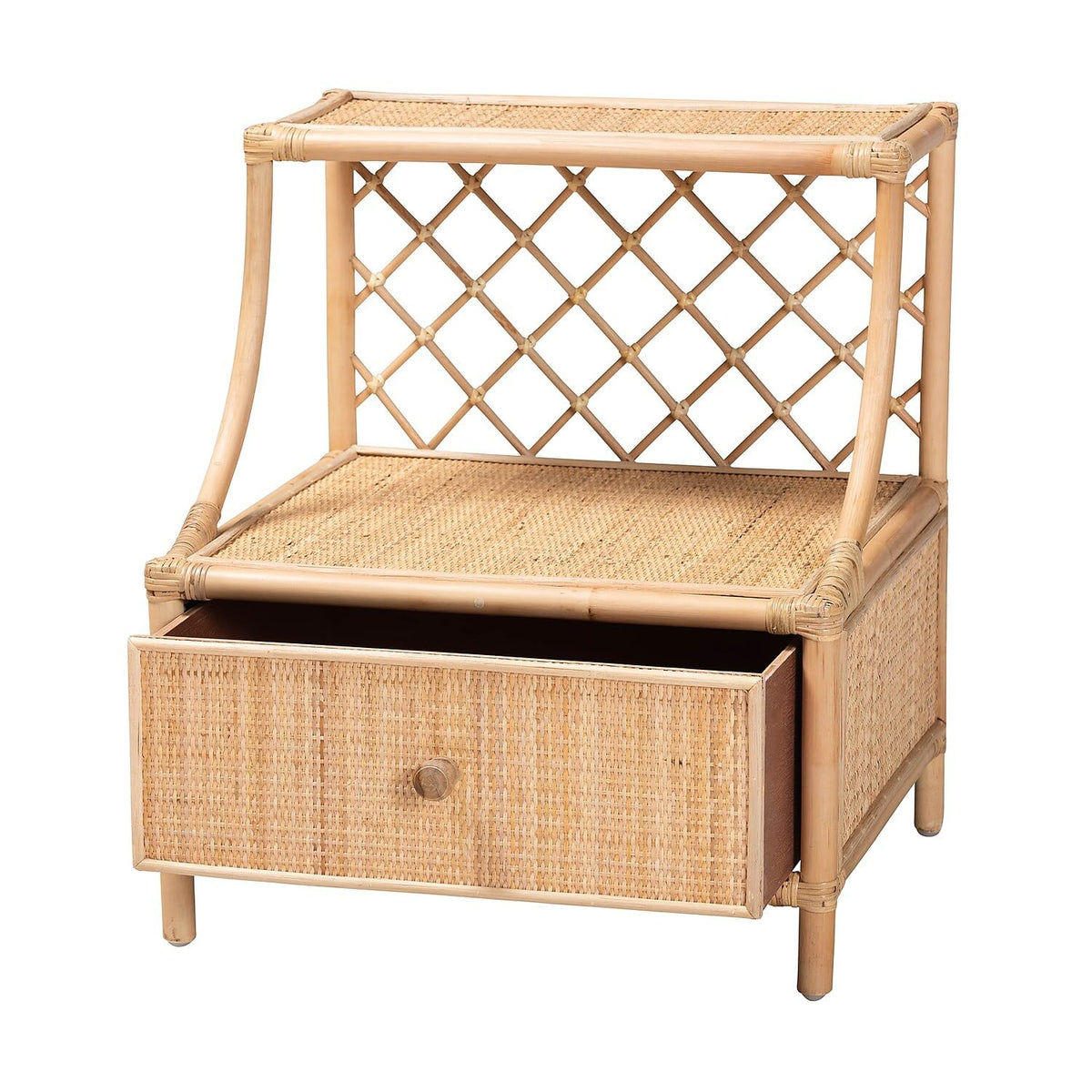 Baxton Studio Lalo 21.6-inch W x 18.5-inch D Nightstand, Natural Brown (231-13153-HIT)