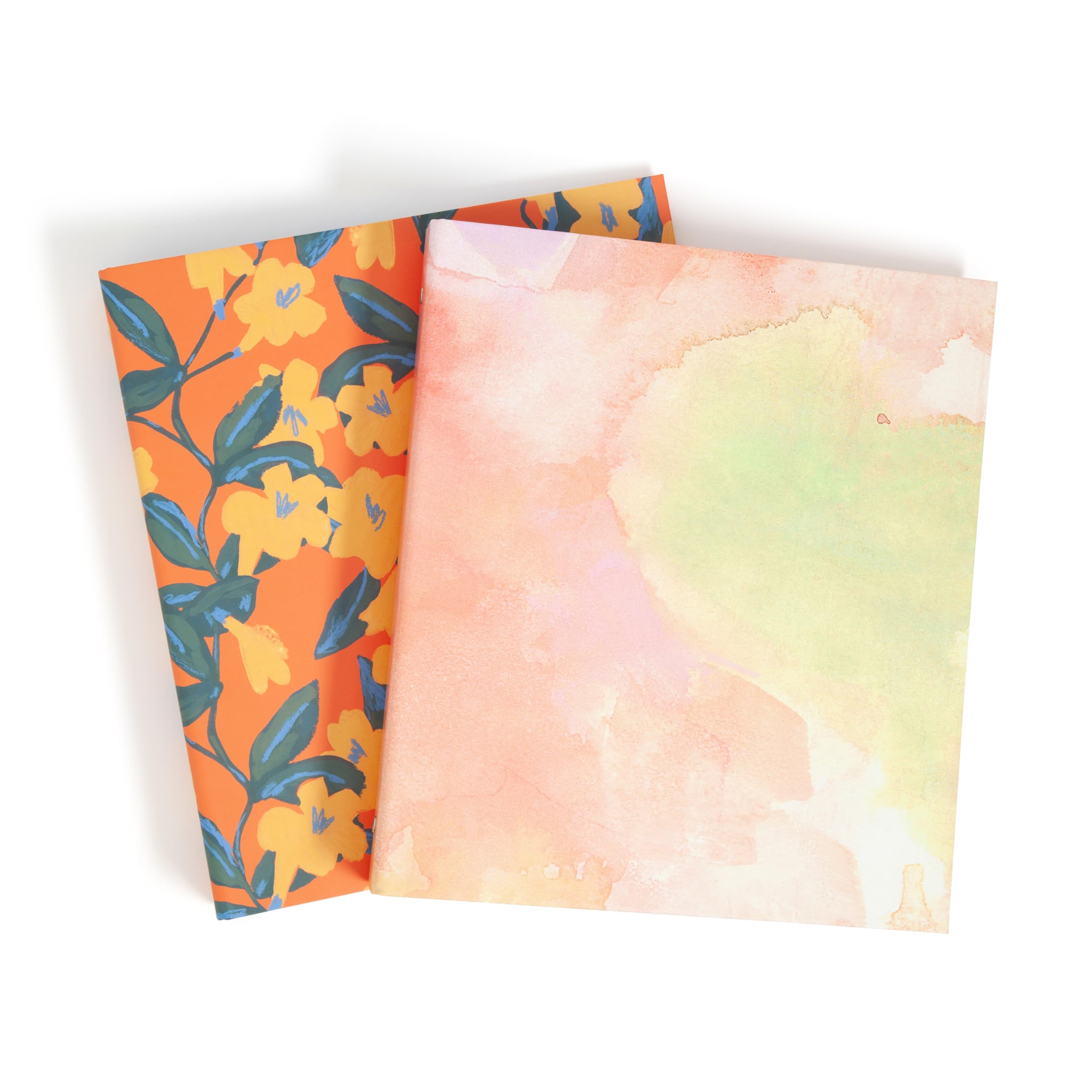 U Brands Eco-Conscious 1 Binders, Set Of 2, Artist Touch Prints, Silver Metal O-Rings
