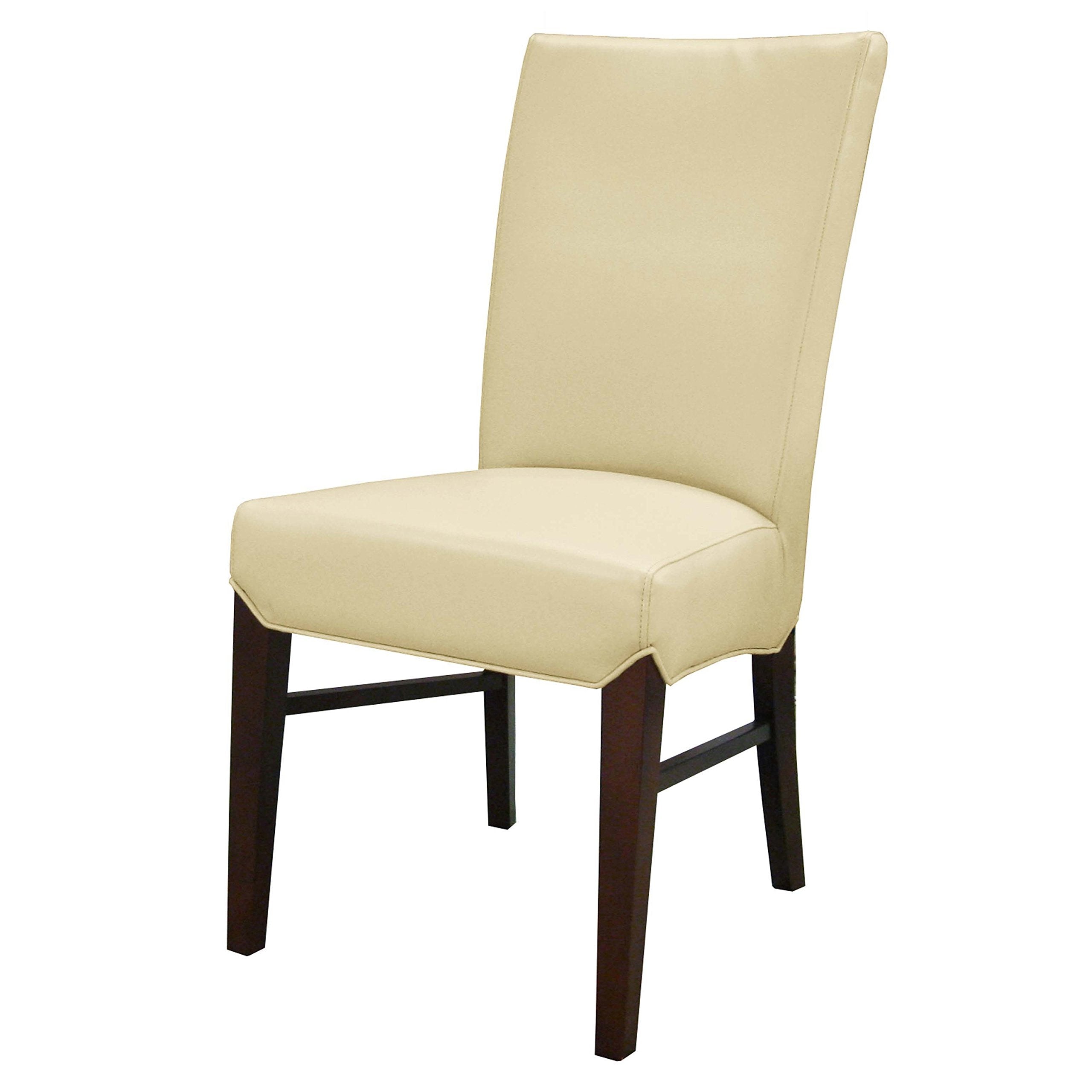 New Pacific Direct Milton Bonded Leather, Set of 2 Dining Chairs, Cream