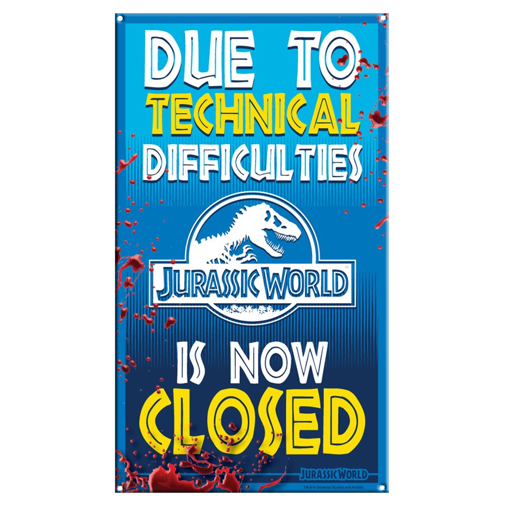 Factory Entertainment Jurassic World - Ride Closed Medium Metal Sign