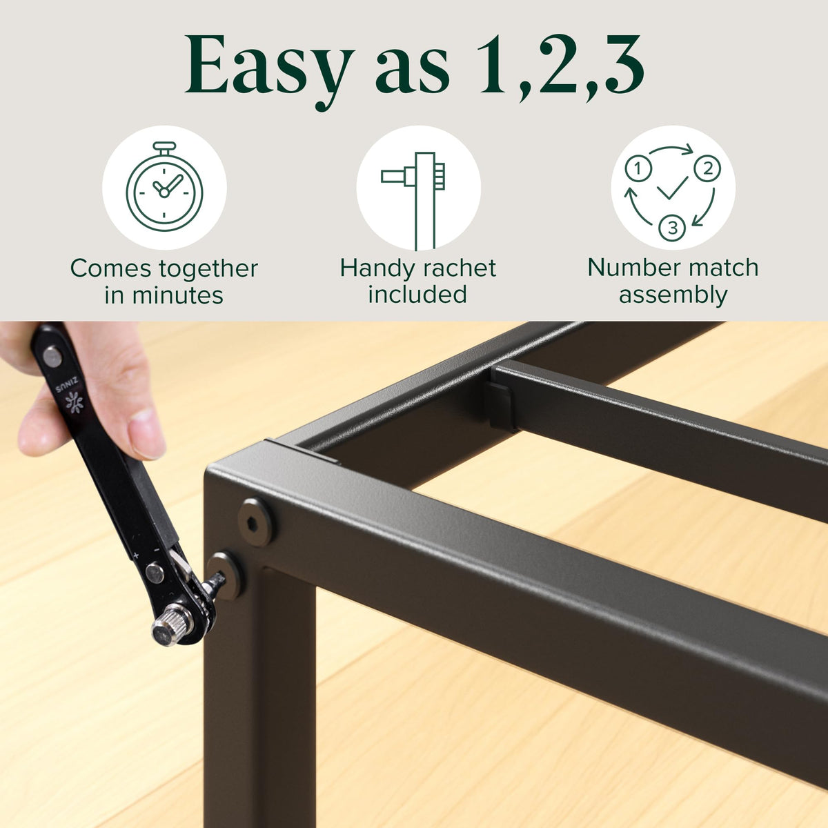Zinus Lorelei 14 Inch Metal Platform Bed Frame, Steel Slat Support, No Box Spring Needed, Eco Friendly Wonderbox(Tm) Packaging, 12.4?Underbed Storage, Easy Assembly, Black, Full