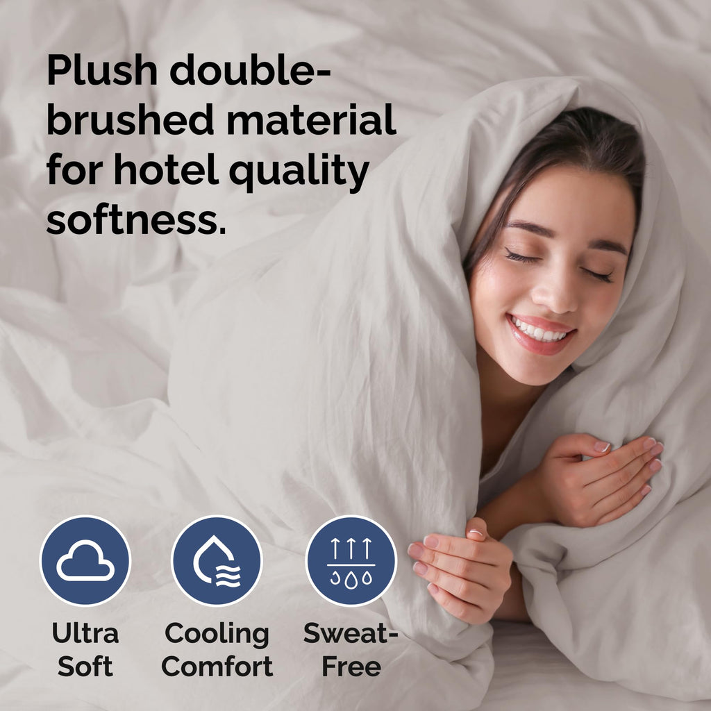 Duvet Cover Twin/Twin Xl Size Set - Extra Soft Twin/Twin Xl Size Duvet Cover 68 X 90 With 1 Pillow Shams - Hotel Luxury And Fade Free With Zipper Closures & Ties - Breathable Bedding Set (Light Grey)