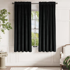 Lazzzy Velvet Black Curtains 72 Inches Long Thermal Insulated Drapes For Bedroom Living Room Darkening Window Treatments Rod Pocket 2 Panels