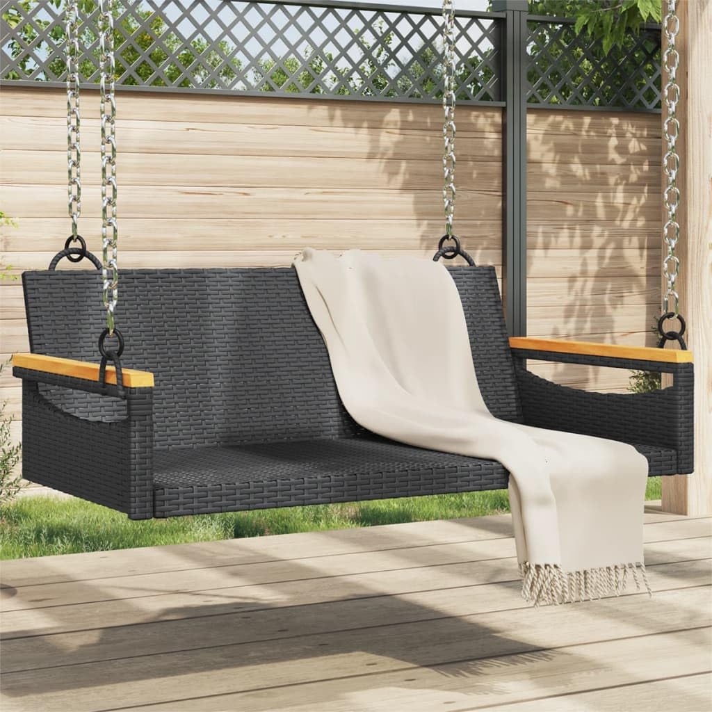 Vidaxl Swing Chair Black 109X62X40Cm Resin Braided