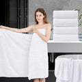4 Piece Bath Towel Oversized Bath Sheet 35''x70'' White Bathroom Towel Extra Large Bath Towel Set Highly Absorbent Quick Dry Pre