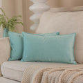 Juspurbet Mist Decorative Lumbar Velvet Throw Pillow Covers 12X20 Inch Set Of 2,Broadside Soft Cushion Case With Invisible Zippe