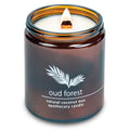 Hemlock Park Crackling Wood Wick Candle Handcrafted with Natural Coconut Wax (Standard 8 oz, Oud Forest)