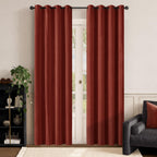 Lazzzy Orange Velvet Curtains Room Darkening Thermal Insulated Curtains 90 Inch Length Window Drapes For Bedroom Living Room Super Soft Luxury Grommetwindow Treatment 2 Panels, Rust Red