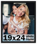 19x24 Frame Black Picture Frame - Complete Modern Photo Frame Includes UV Acrylic Shatter Guard Front, Acid Free Foam Backing Bo