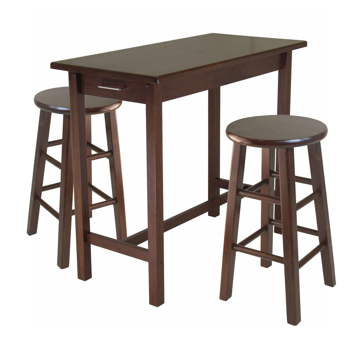 Ergode Wood Egan Breakfast Table | Versatile & Modern Design | 2 Shelves | Solid Wood | Easy Assembly | (94342-VV)