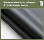 Pi Blackout Curtains 84 Inches Length,Grommet Doorway Privacy Thermal Insulated Room Darkening Light Blocking Vertical Curtains For Living Room/Bedroom/Sliding Door/Patio 1 Panel (Black,W52Xl84)