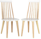 Safavieh American Homes Collection Burris Country Farmhouse Natural And White Spindle Side Chair (Set Of 2)