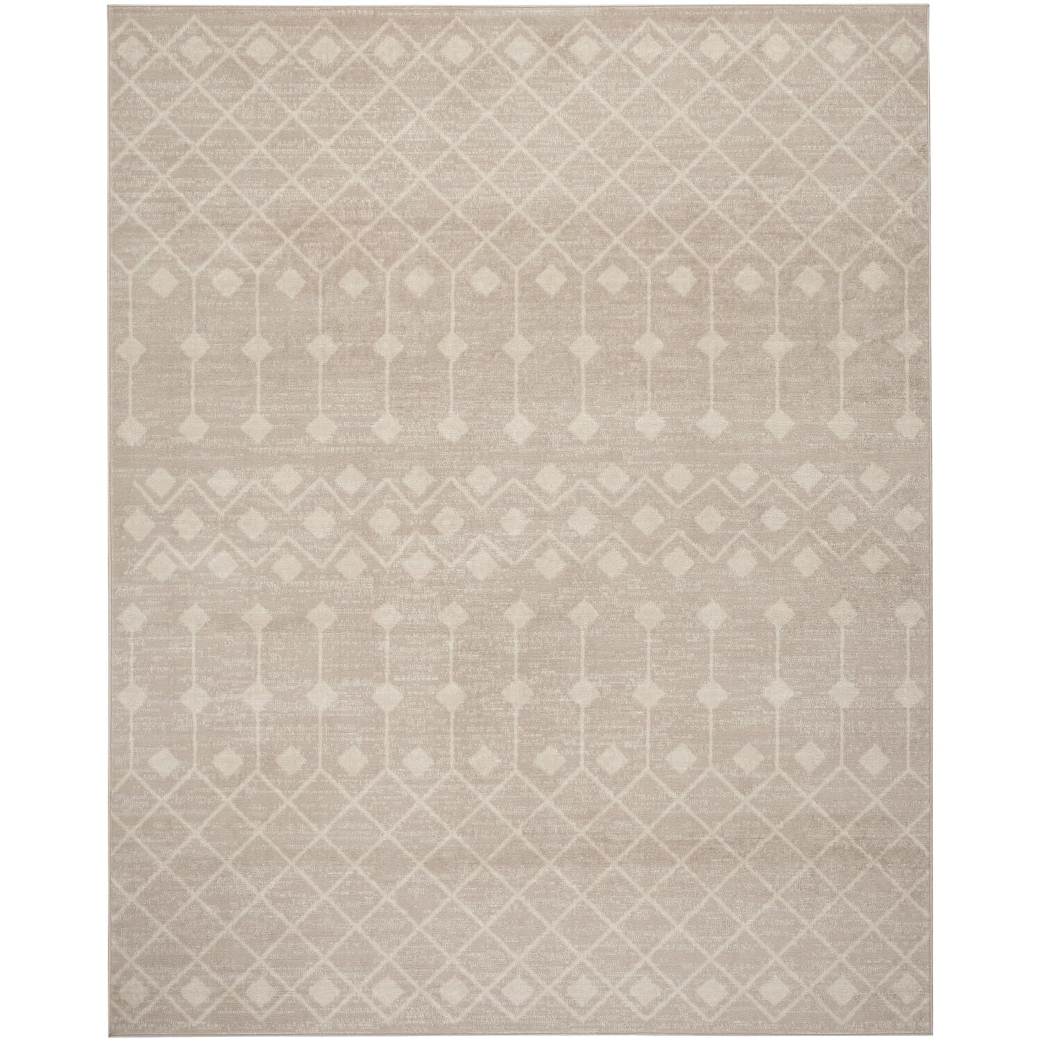 Nourison Grafix Moroccan Beige 5'3' X 7'3' Area Rug, Easy Cleaning, Non Shedding, Bed Room, Living Room, Dining Room, Kitchen