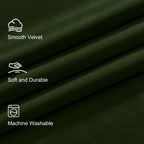 Lazzzy Green Velvet Curtain Thermal Insulated Curtains 108 Inch Long Drapes For Bedroom Living Room Darkening Window Treatments Rod Pocket, Set Of 2, Moss Green