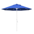 California Umbrella Gscuf908170-F03 9' Round Aluminum Fiberglass Rib Market Patio Umbrella, White Pole, Royal Blue