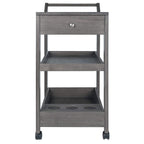 Ergode 'Stunning Natural Finish Mario Utility Cart | Ample Storage | Pull-Out Cutting Board | Towel & Knife Holders | Casters | 33.1'W x 20.4'D x 31.9'H'