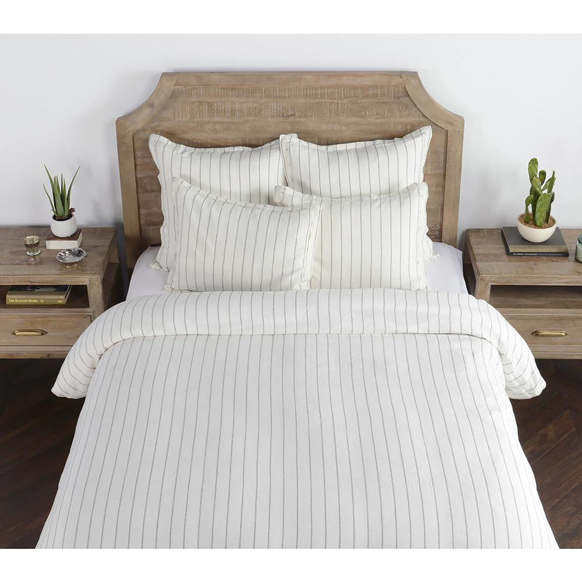 Kosas Home Kingston 20X20 Stripe Belgian Flax Linen & Cotton King Sham - Ivory
