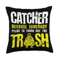 Softball Life Fastpitch Softball Funny Catcher Throw Pillow, 18X18, Multicolor