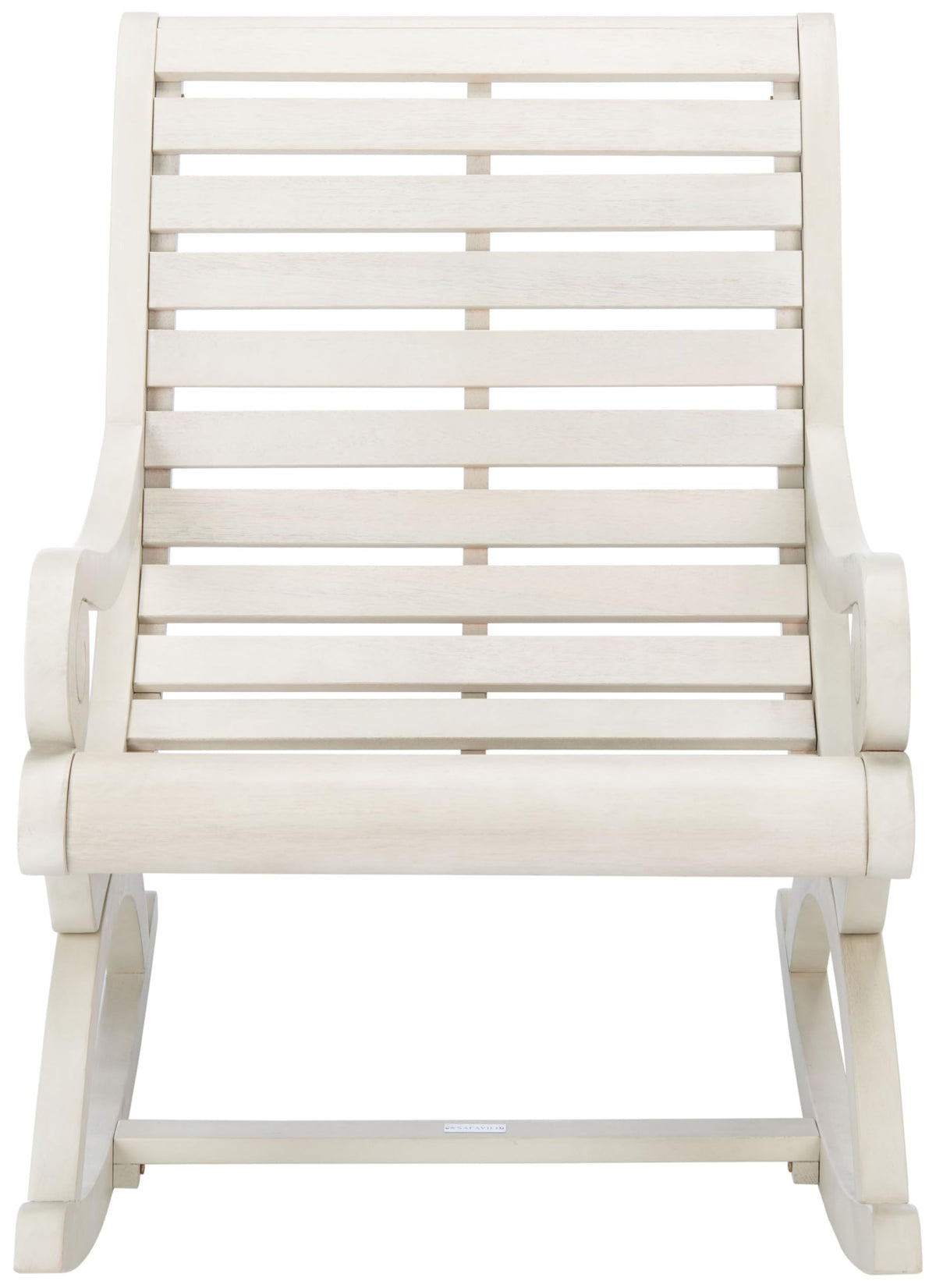 Safavieh Outdoor Sonora White Eucalyptus Wood Scroll Arms Rocking Chair