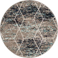 Unique Loom Trellis Frieze Collection Area Rug - Geometric (3 Round, Blue Multi/ Ivory)