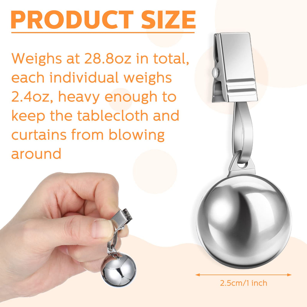 24 Pcs Tablecloth Weights Stainless Steel Tablecloth Clips Added Weights For Table Cover Family Home Dinner Lunch Outdoor Picnic