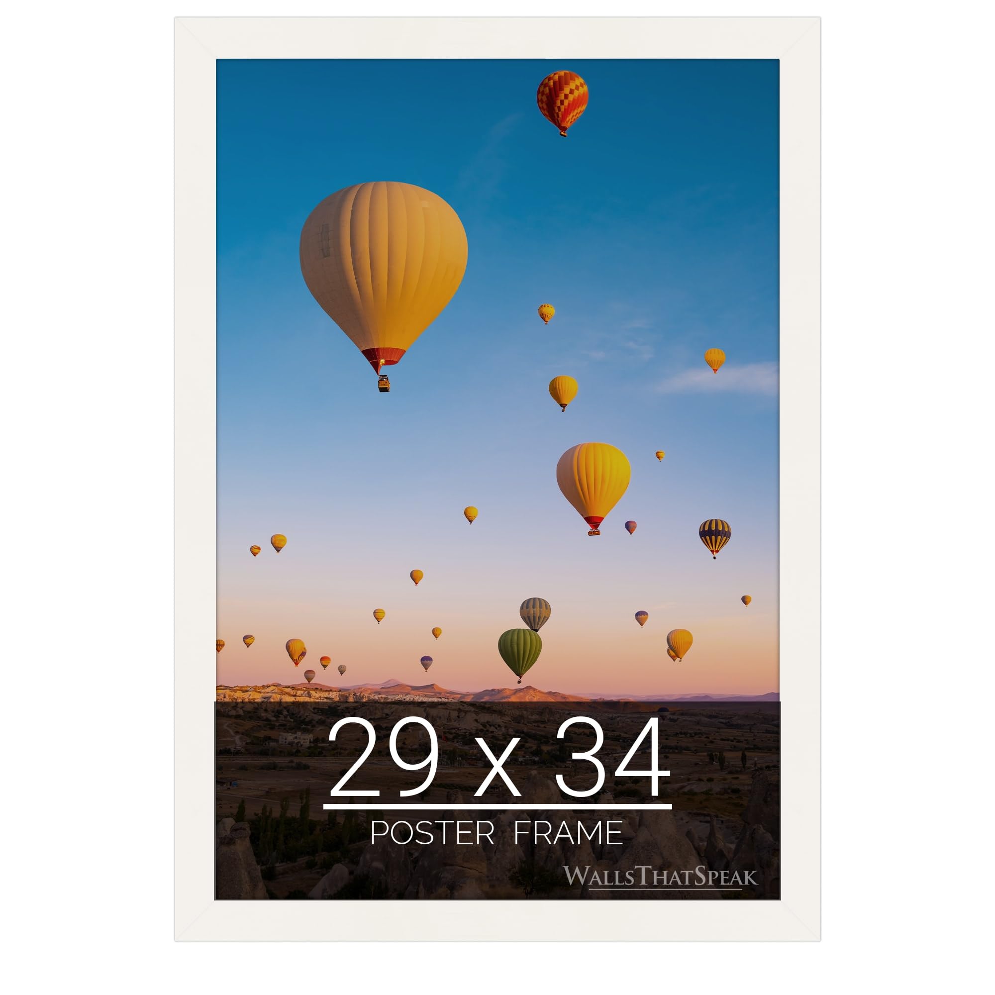 wallsthatspeak 29x34 white Picture Frame for Puzzles Posters Photos or Artwork