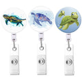 Retractable Badge Holder, Nursing Badge Reel With Alligator Clip,Cute Badge Clip On Id Card Holders (Little Turtle)
