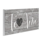 Stupell Industries Te Amo Romantic Rustic Grey Sign With Heart Wall Art, 7X17, Gray