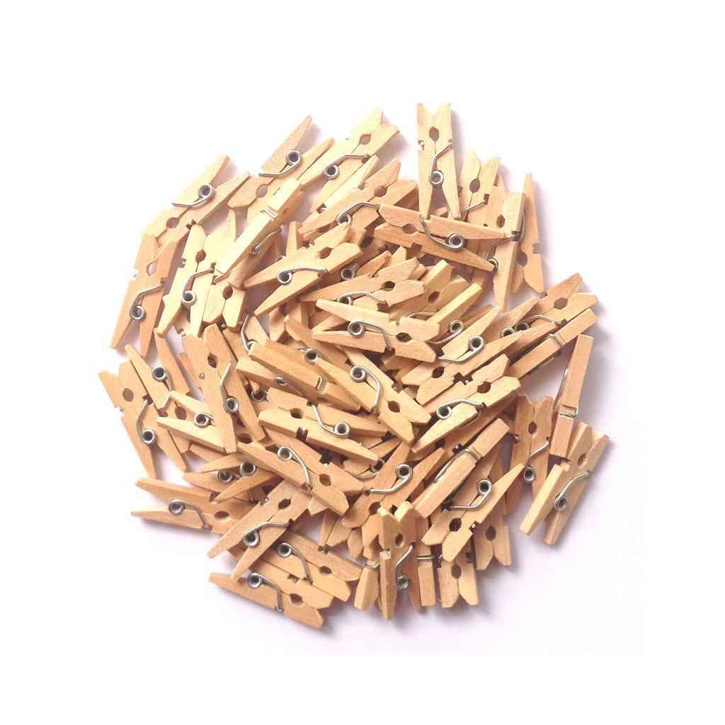 Lwr Crafts Wooden Mini Clothespins 200 Per Pack 1' 2.5Cm (Natural)