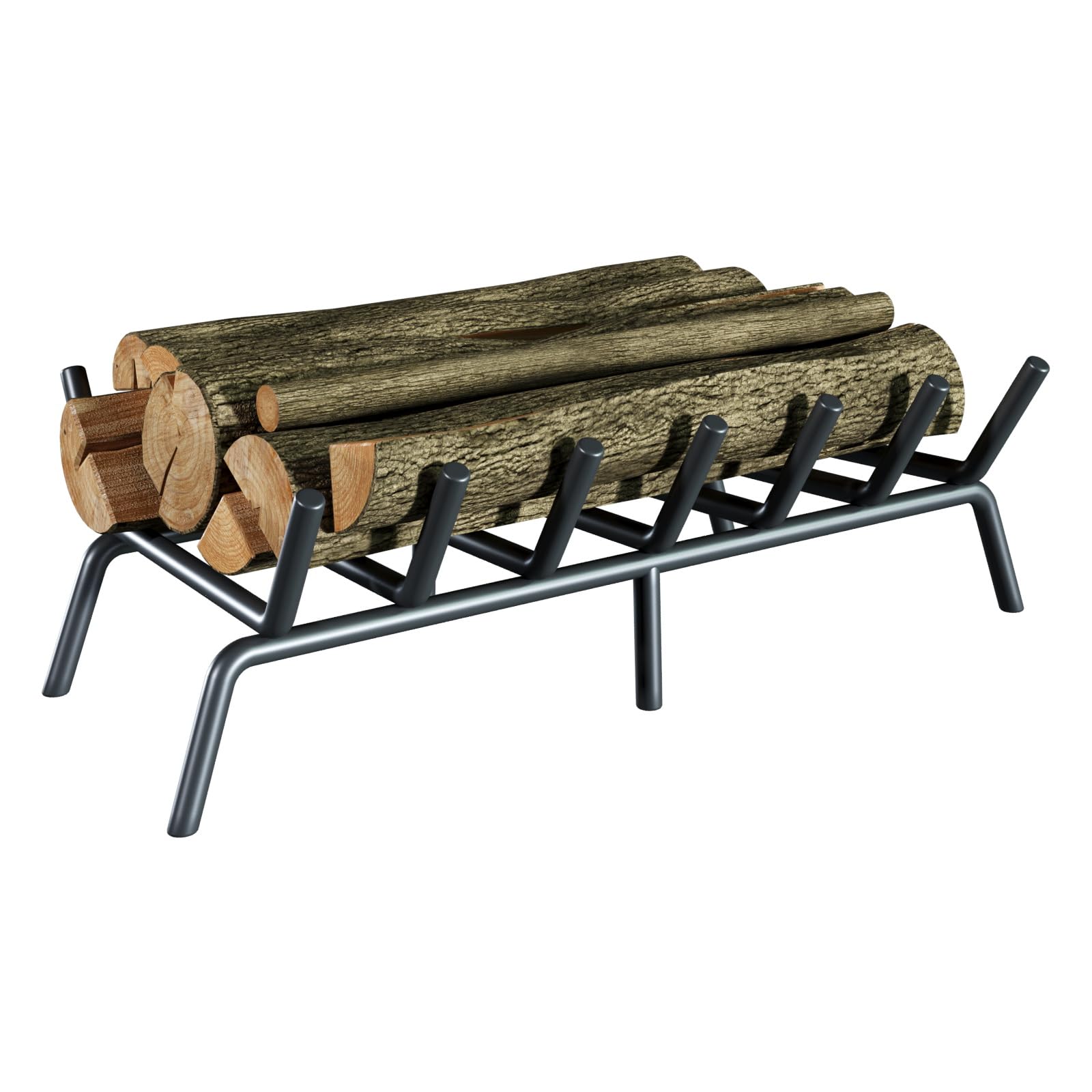 jkxoo Fireplace Log Grate, 21 inch Solid Round Steel 7 Bar Heavy Duty Firewood Stove, Firewood Log Holder Rack Grates for Outdoo