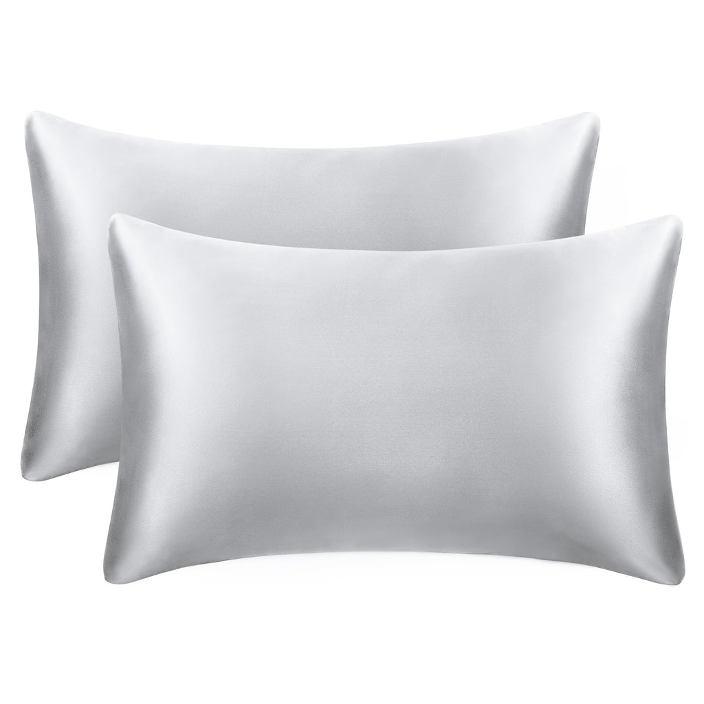 Exq Home Satin Pillowcase For Hair And Skin,Grey Pillow Cases King Size Pillow Case Set Of 2 Satin Pillow Covers With Envelope C