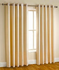 HOME UTSAV Plain Eyelet Polyester Curtains for Long Door 10 Feet, Pack of 2, Cream