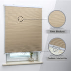 Cellular Shades Cordless Blackout Honeycomb Blinds Fabric Window Shades Ivory Beige(Blackout), 24'' W X 38'' H