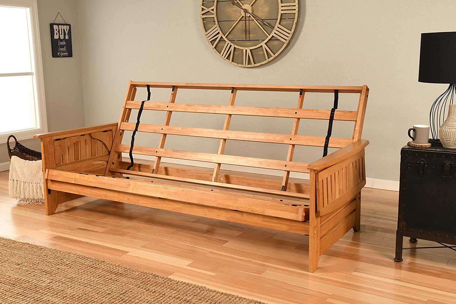 Kodiak Furniture Phoenix Queen Solid Wood Frame with Drawers in Butternut/Brown