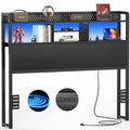 Unikito Headboard for Full Size Bed with Storage Shelf, Head Board with 3 Outlets and 2 USB Ports, Headboards with RGB LED Light