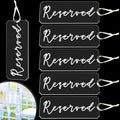 Blulu Reserved Signs (6 Pieces) - Acrylic Tag Hanging Signs with Ribbon for Wedding, Church, Restaurant & Important Events - Whi