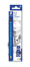 Staedtler Mars Lumograph 6H Graphite Art Drawing Pencil, Medium Hard, Break-Resistant Bonded Lead, 12 Pack, 100-6H, Blue (100-6H