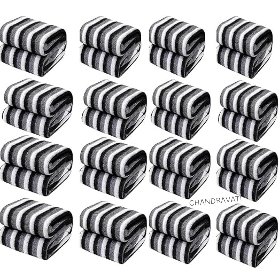CHANDRAVATI Stylish Polar Striped Single Bed AC Fleece Wool Blanket  58x88 Inch (Black and White) Skin Friendly. (2)
