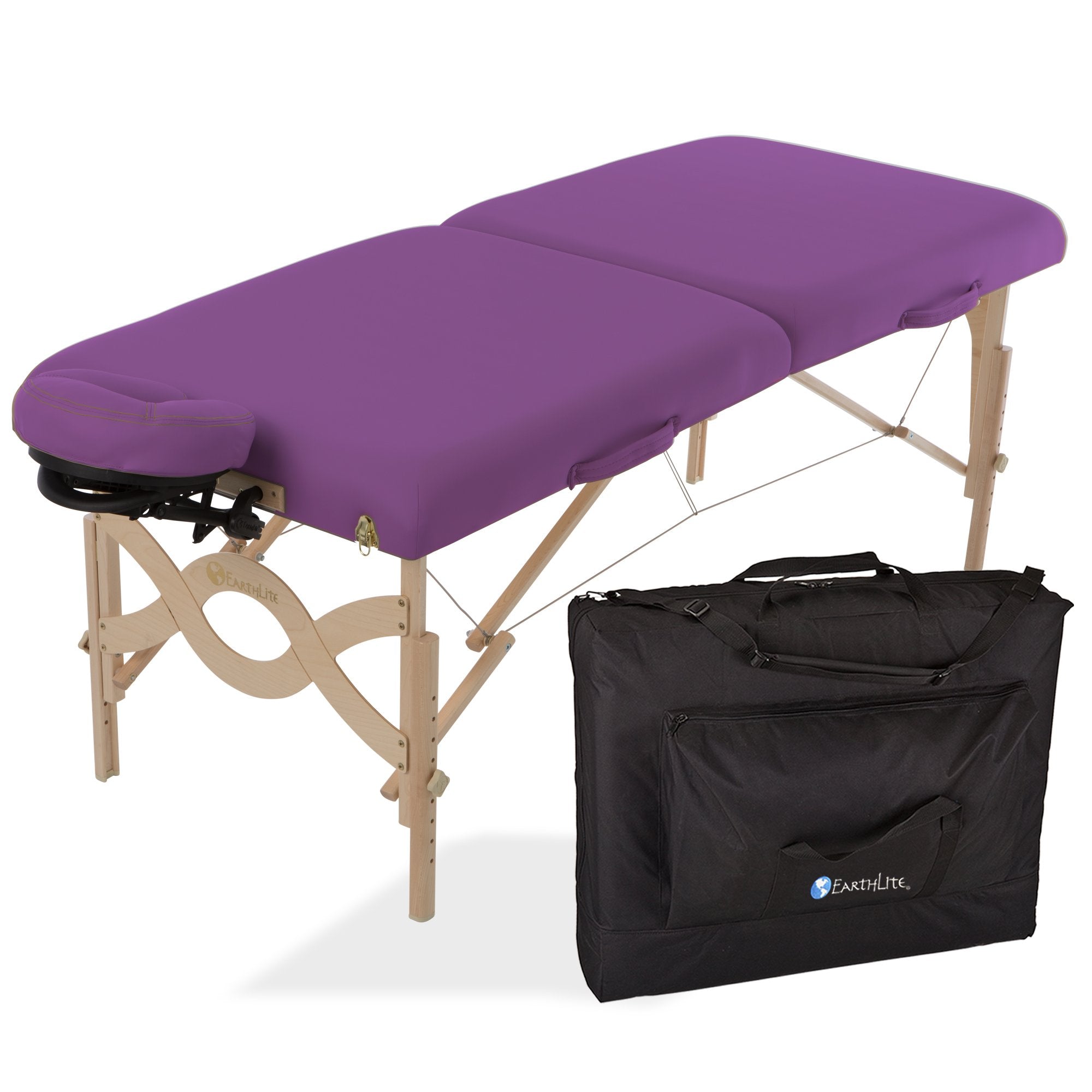 EARTHLITE Portable Massage Table Package AVALON - Reiki Endplate, Premium Flex-Rest Face Cradle & Strata Cushion, Carry Case (30