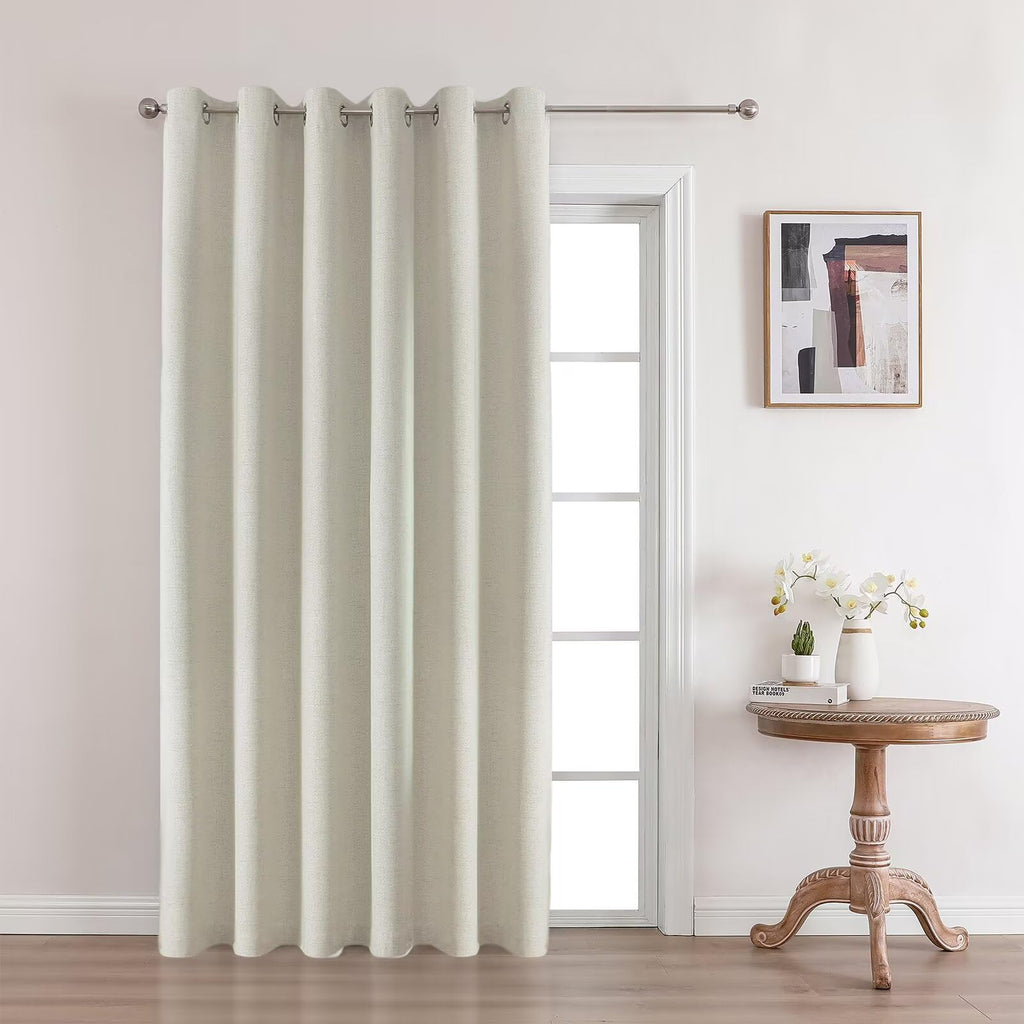 Joydeco Blackout Room Divider Curtains, Extra Wide Light Beige Sliding Door Curtains Living Room Curtains, 1 Panel 70X96 Inch Pa