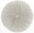 HomeRoots Rose Gold Cotton Velvet Light Gray Tufted Round Throw Pillow