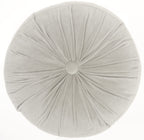 HomeRoots Rose Gold Cotton Velvet Light Gray Tufted Round Throw Pillow