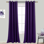 Mrs.Naturall 96 Inches Long Royal Purple Blackout Curtains for Living Room 2 Panels Set Thermal Insulated Grommet Cold Blocking 