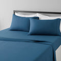 Amazon Basics Lightweight Super Soft Easy Care Microfiber 4-Piece Bed Sheet Set with 14-Inch Deep Pockets, Full, Dark Teal, Soli