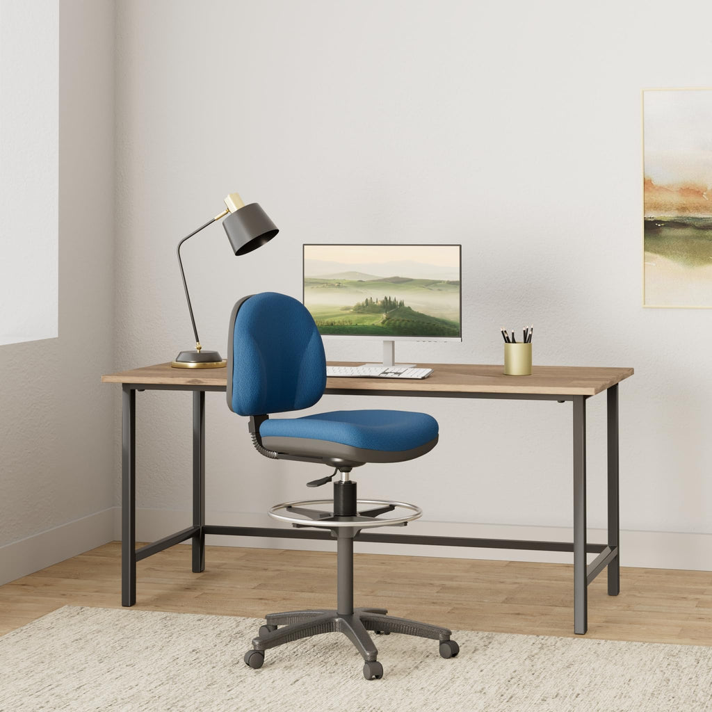 Lorell Pneumatic Adjustable Multi-Task Stool, Blue