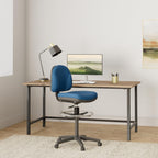 Lorell Pneumatic Adjustable Multi-Task Stool, Blue