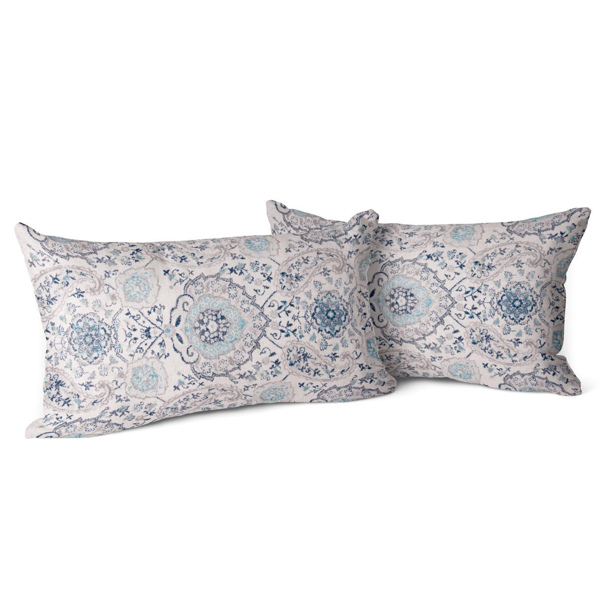 Snycler Boho Throw Pillow Covers 12X20 Inch Set Of 2 Terracotta Rust Blue Colored Throw Pillows Double Sided Boho Home Soft Deco