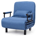 KOMFOTT Convertible Chair Bed, Tri-Fold Sofa Bed with 5-Position Adjustable Backrest & Pillow, Leisure Chaise Lounge Couch with 